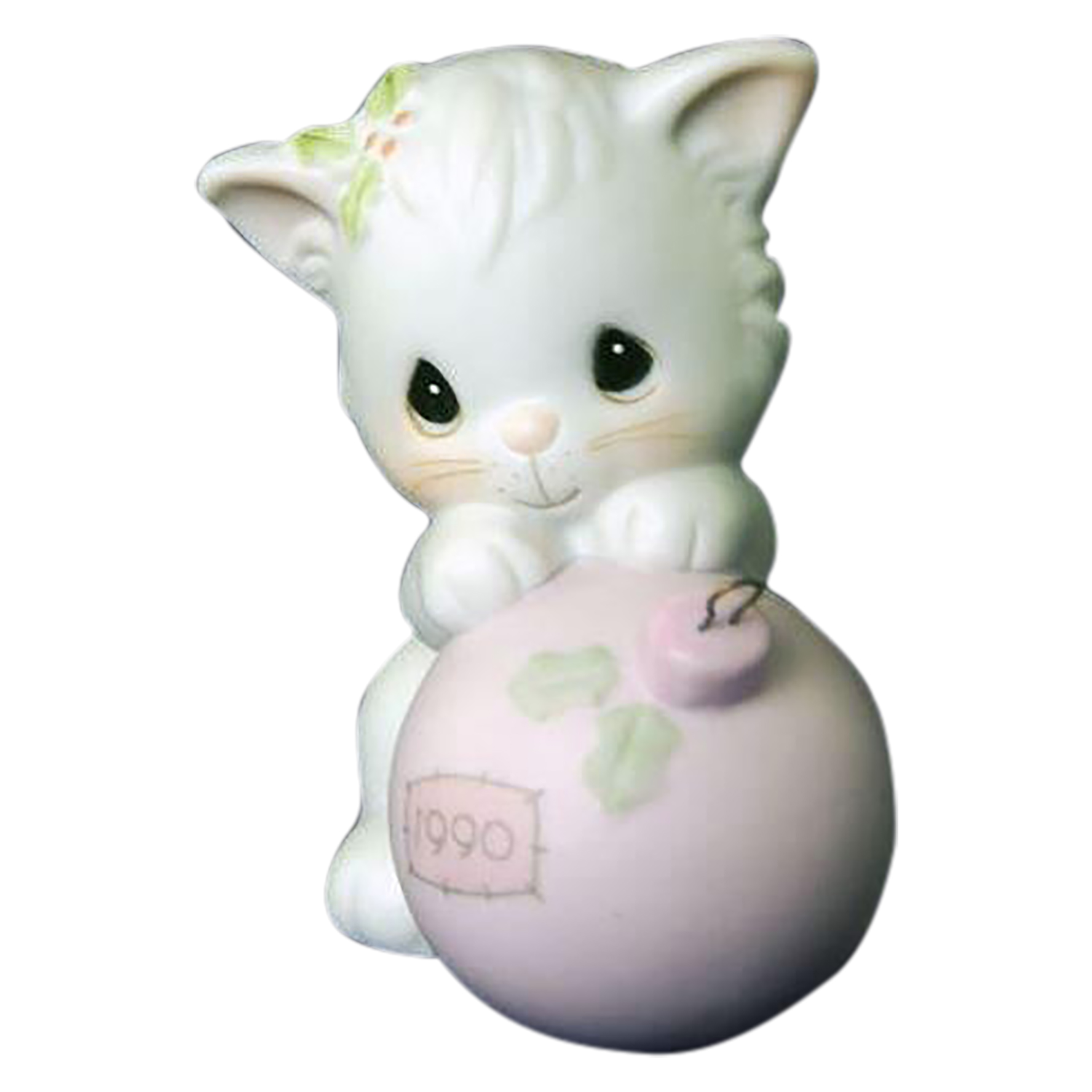 Precious Moments Figurine 520497 Kitten leaning against ornament main product image